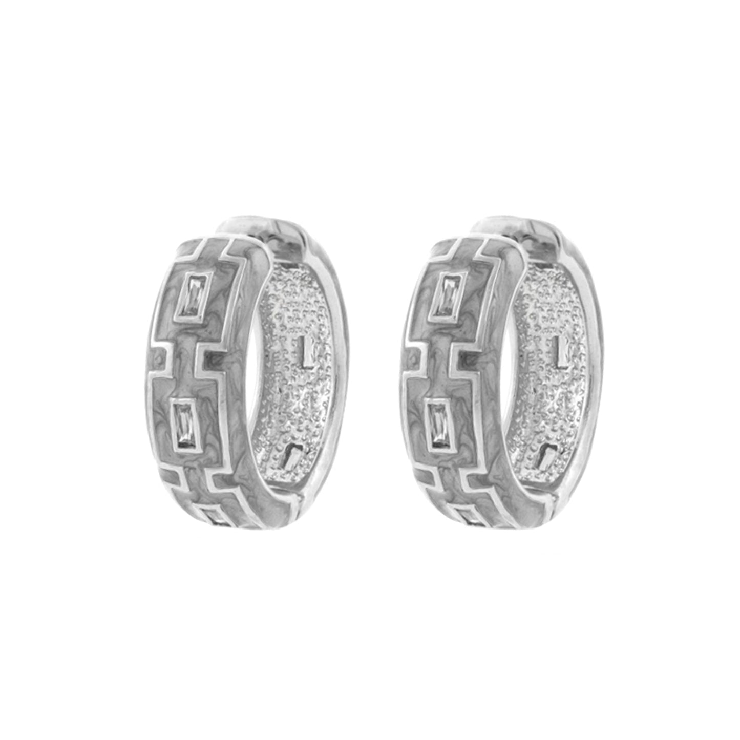 Greek Key Hoop Earrings