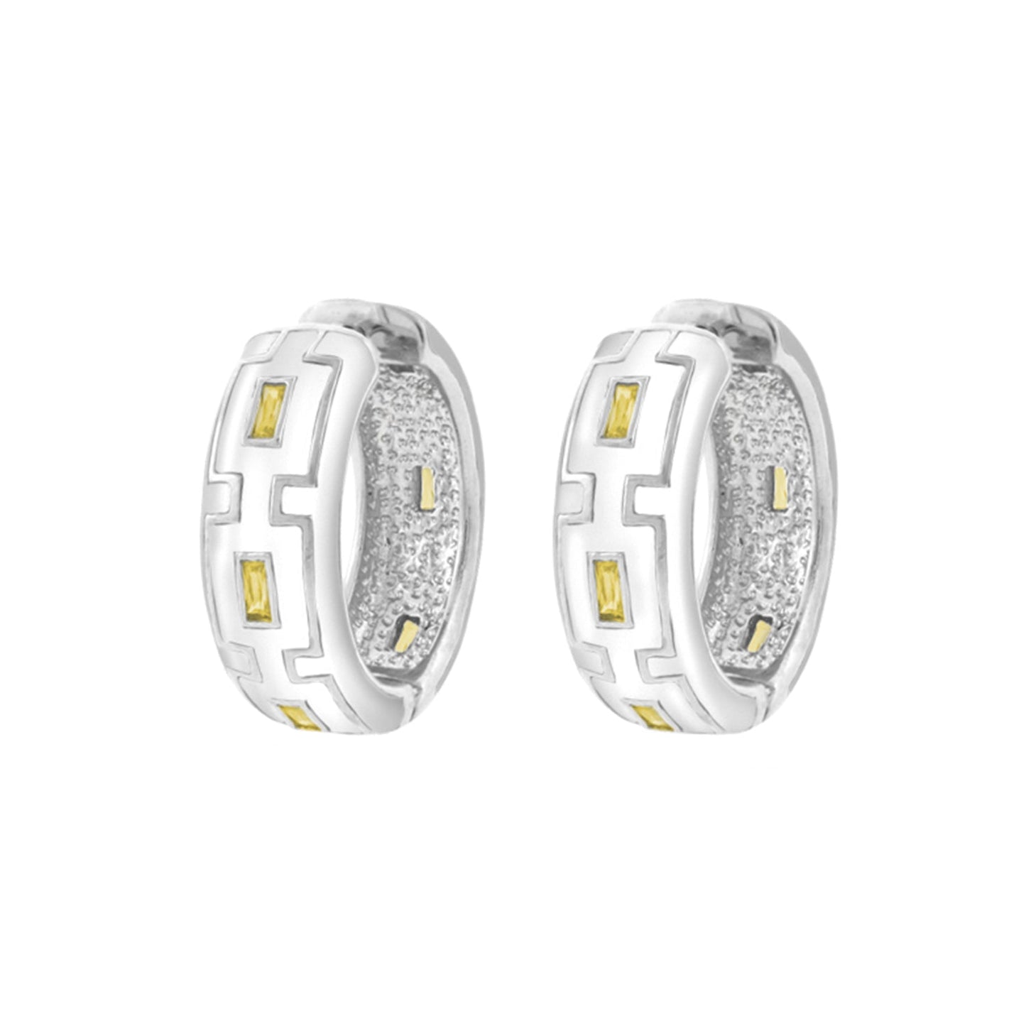 Greek Key Hoop Earrings