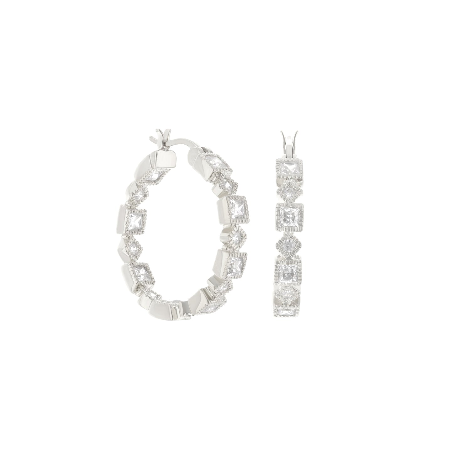 Pave Hoop Earrings