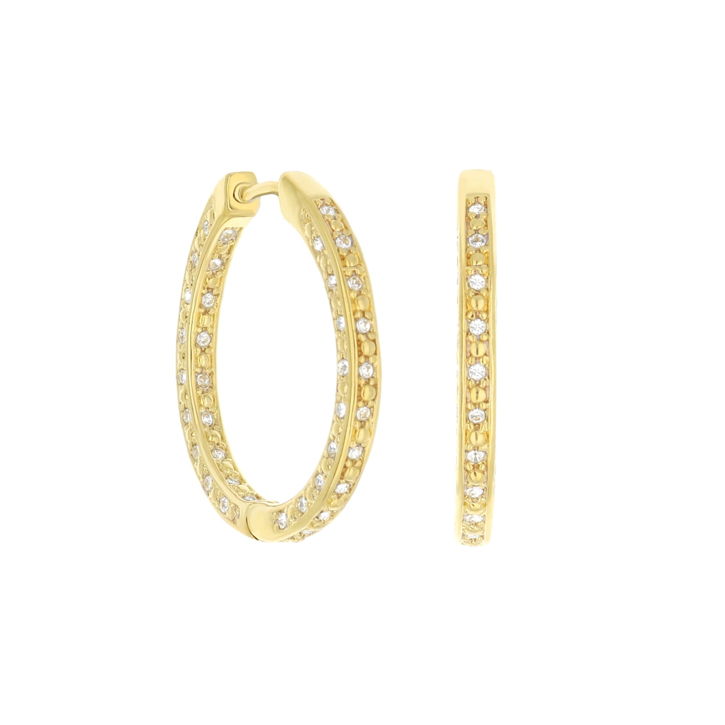 Pave Hoop Earrings