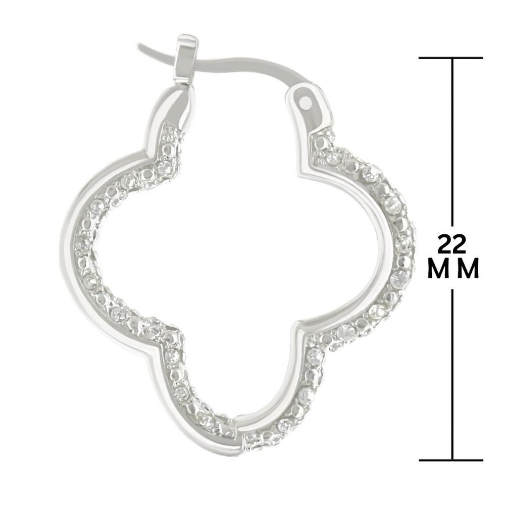 Clover Pave Hoop Earrings