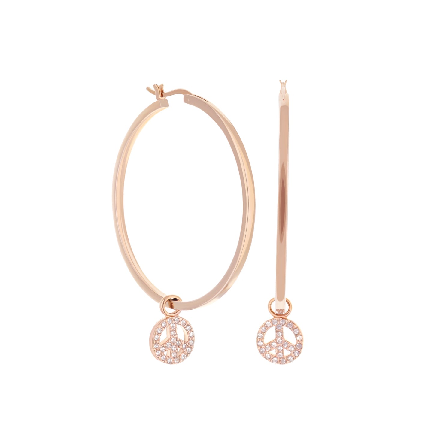 Peace Sign Hoop Earrings