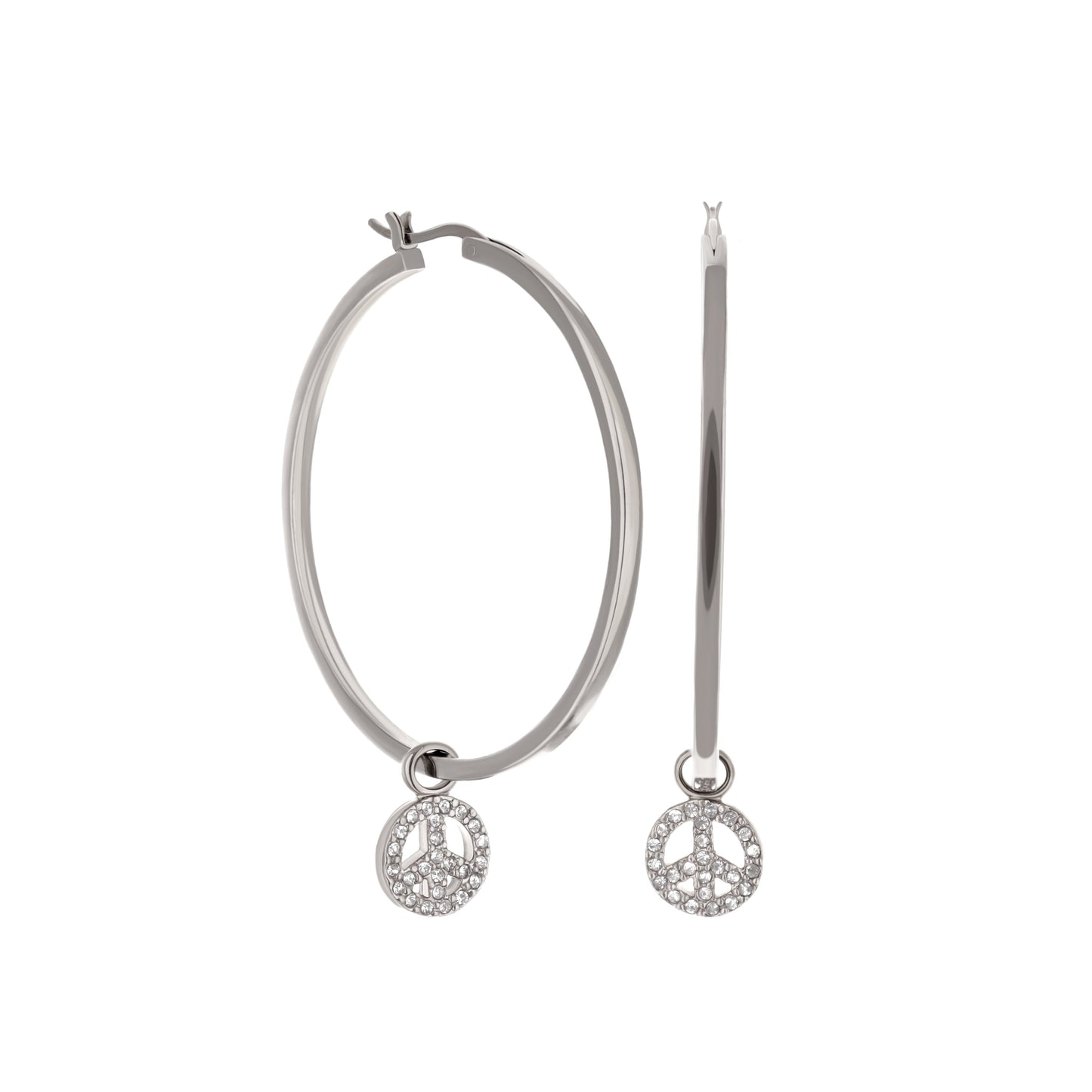 Peace Sign Hoop Earrings