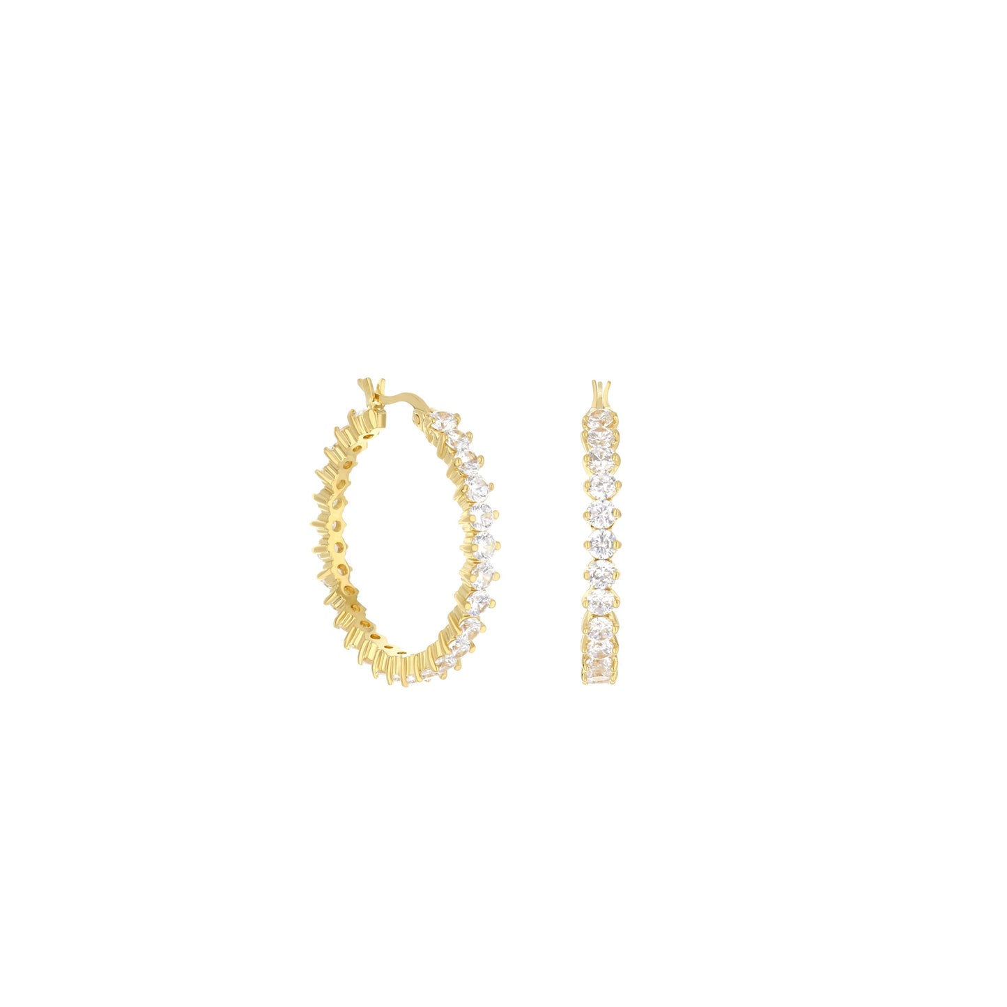 Pave Hoop Earrings