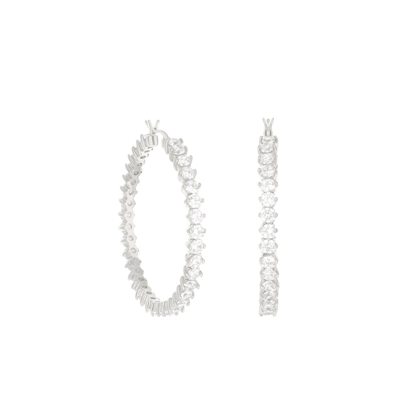 Pave Hoop Earrings