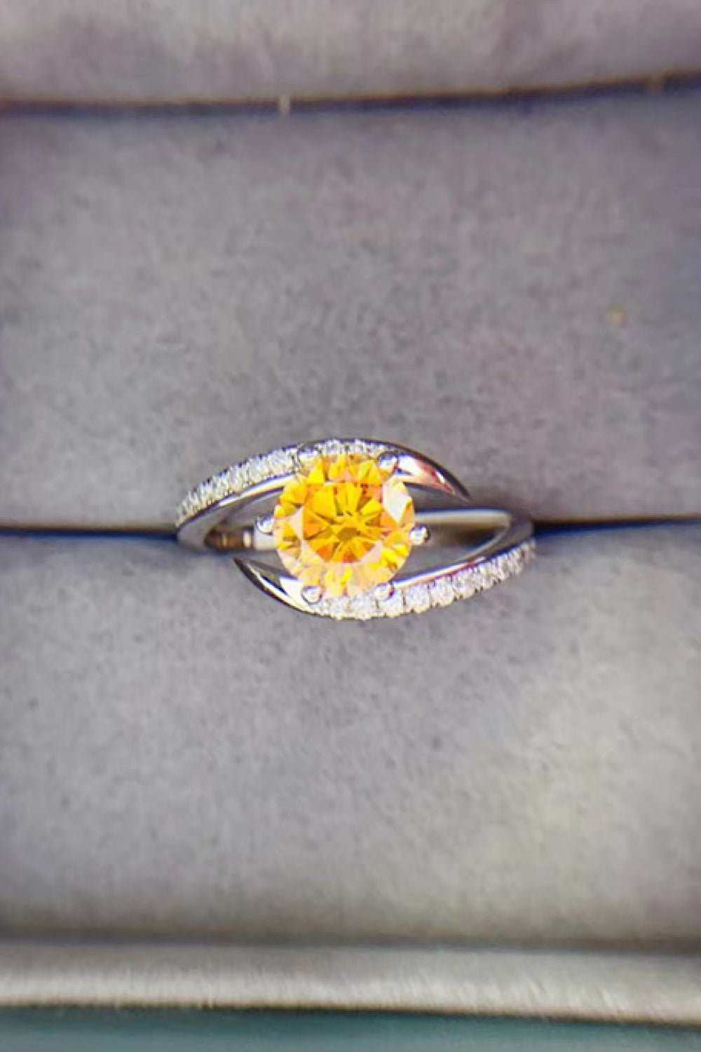 1 Carat Yellow Sparkala™ Platinum Over Pure Sterling Silver Ring