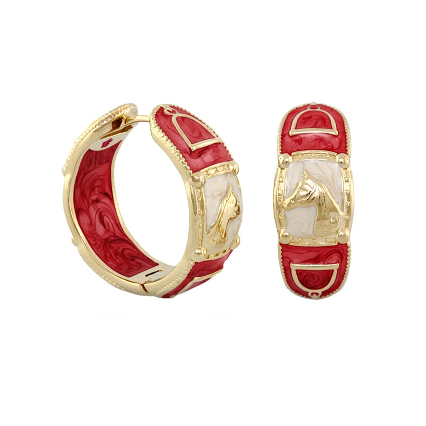 Equestrian Hoop Earrings