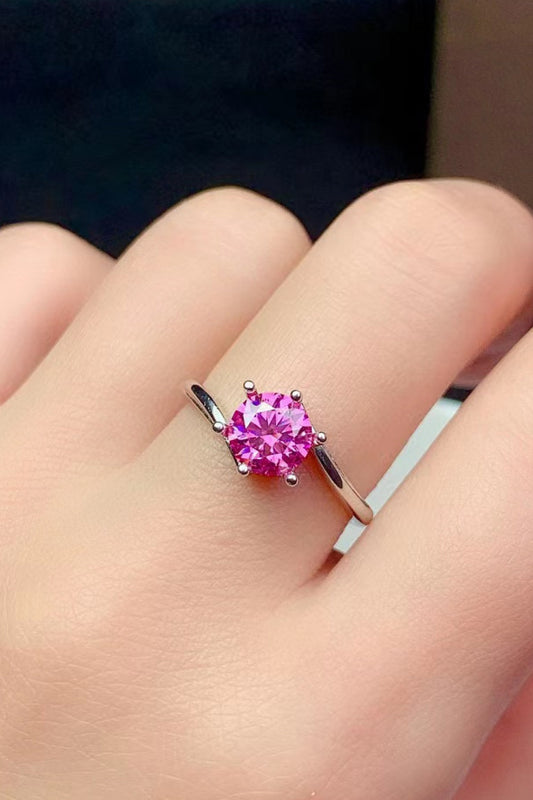 Can't Stop Your Shine 1 Carat Pink Brilliant Round Cut Sparkala™ Ring (Platinum Over Pure Sterling Silver)