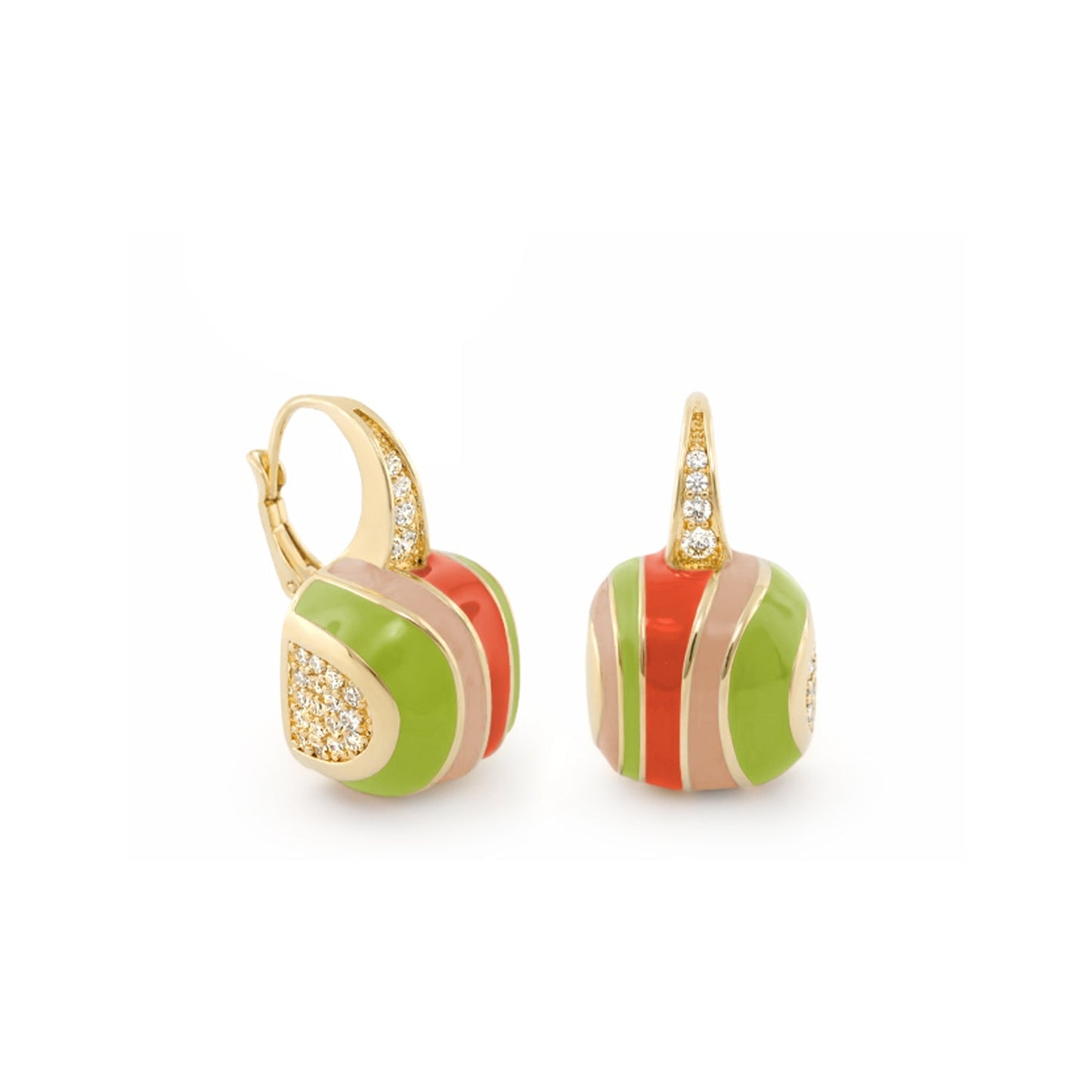 Stripes of Pave Earring