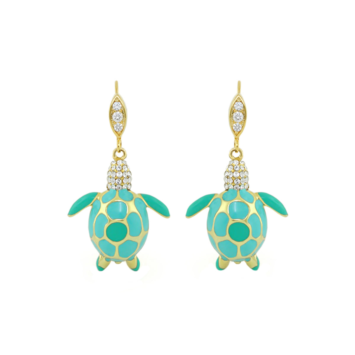 18K Gold Sea Turtle Earrings