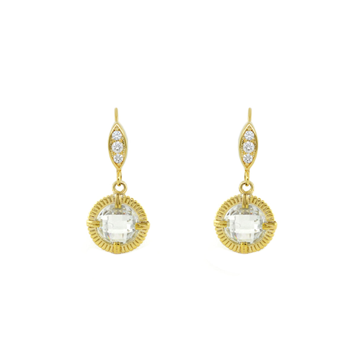 Eau Round Cz Earrings
