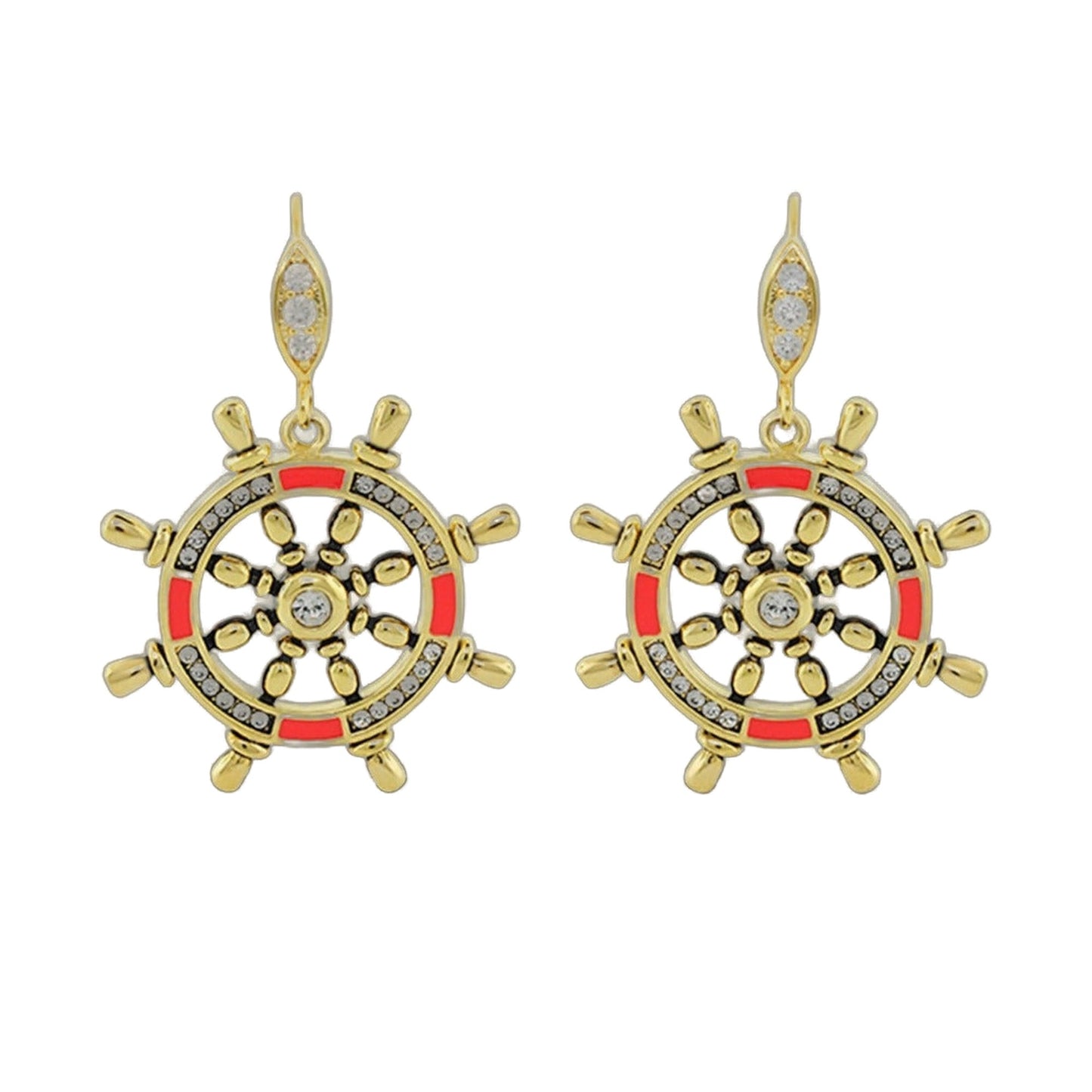 Eau Ship Wheel Earrings