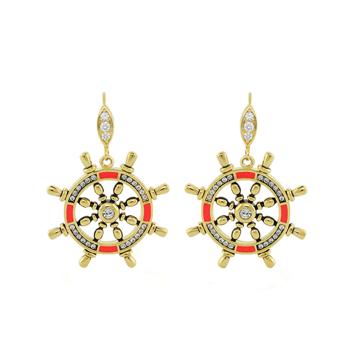 Eau Ship Wheel Earrings