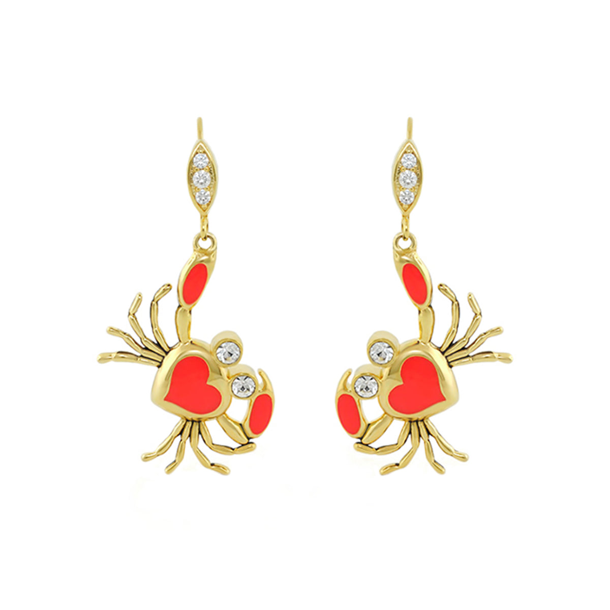 Eau Enamel Crab Earrings