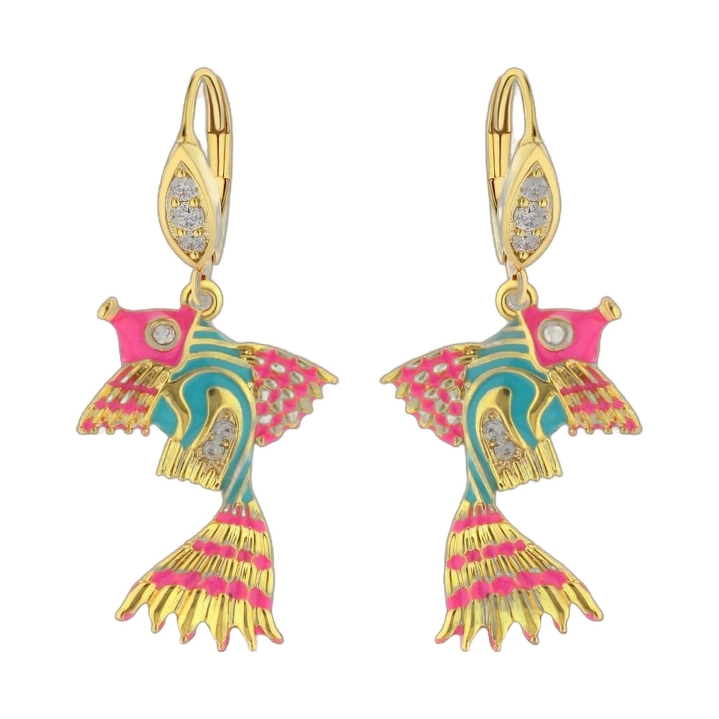 Eau Enamel Fish Earrings