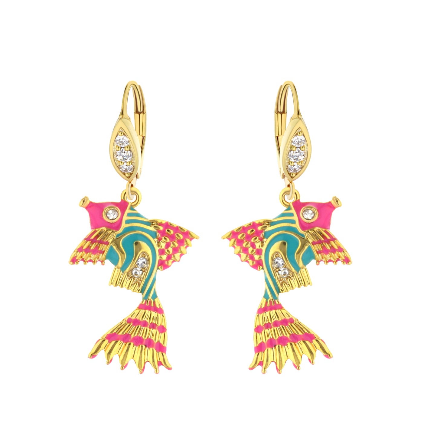 Eau Enamel Fish Earrings