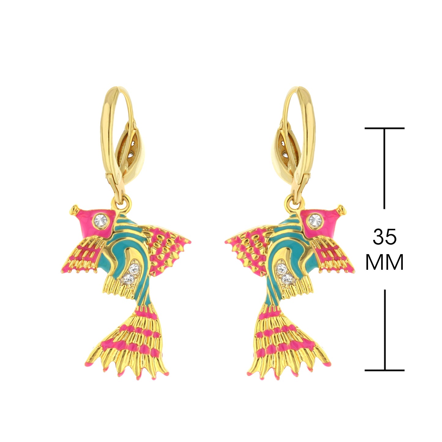 Eau Enamel Fish Earrings