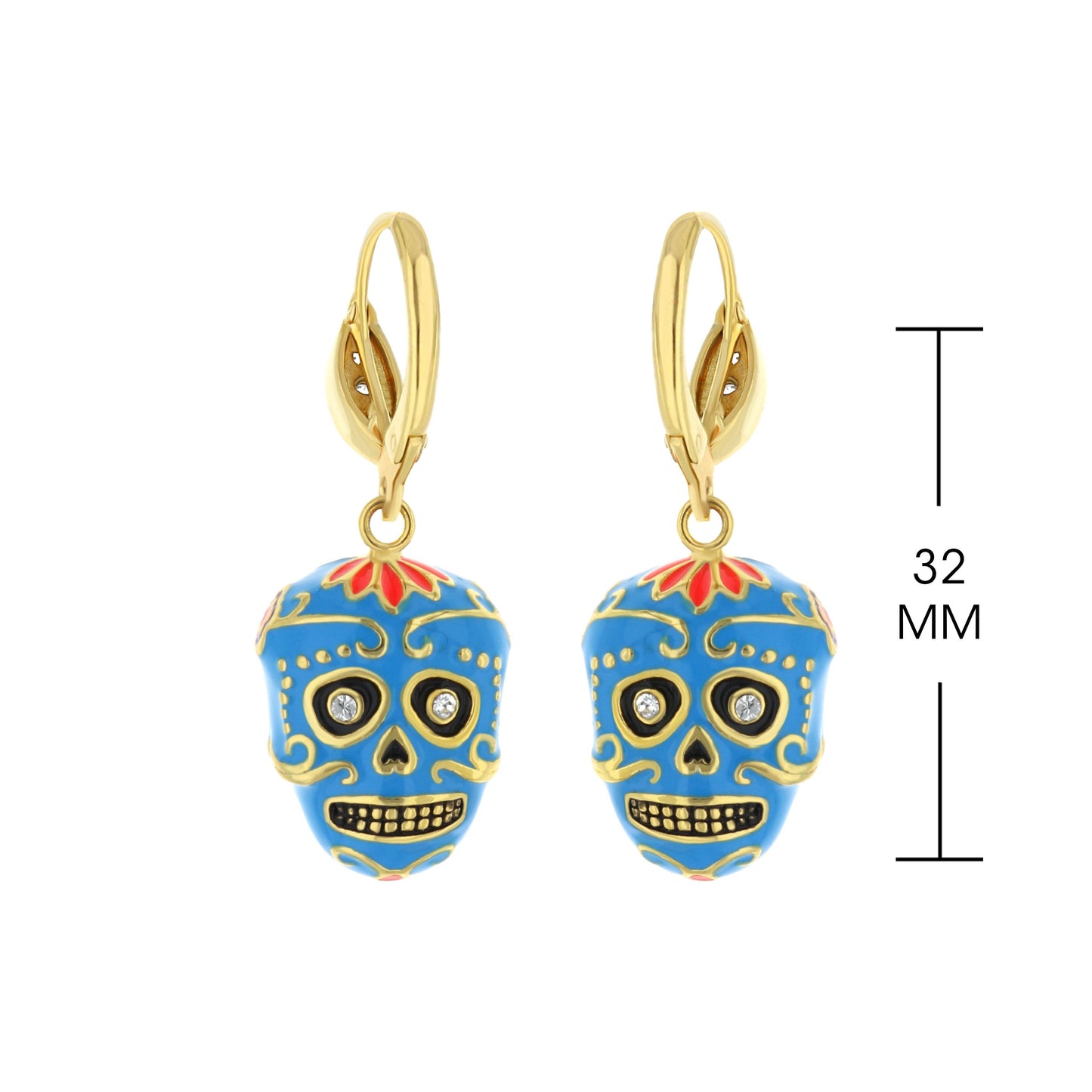 Eau Dia De Los Muertos Skull Earrings