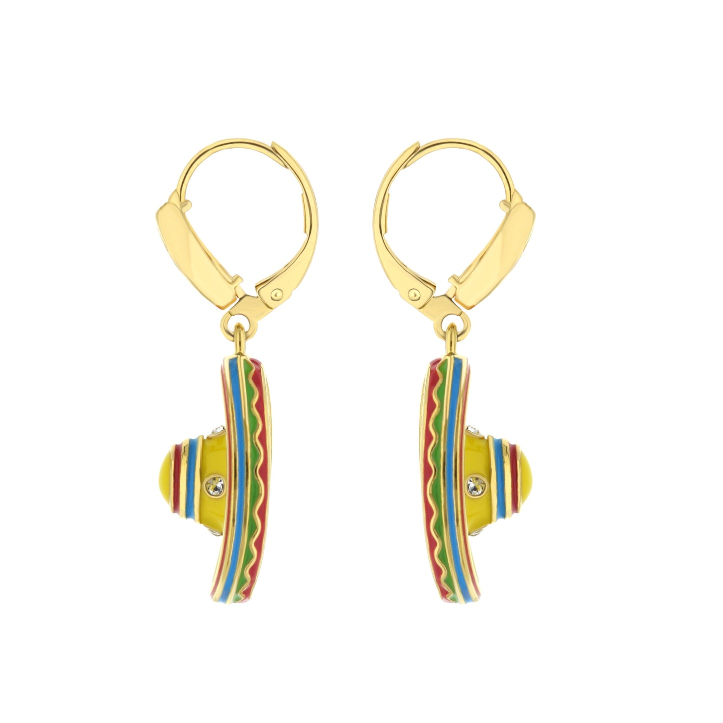 Eau Enamel Mexican Sombrero Earrings