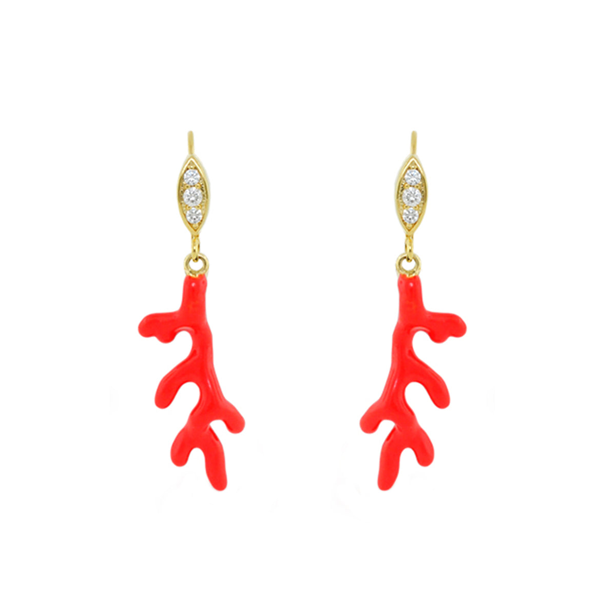 Eau Enamel Coral Earrings