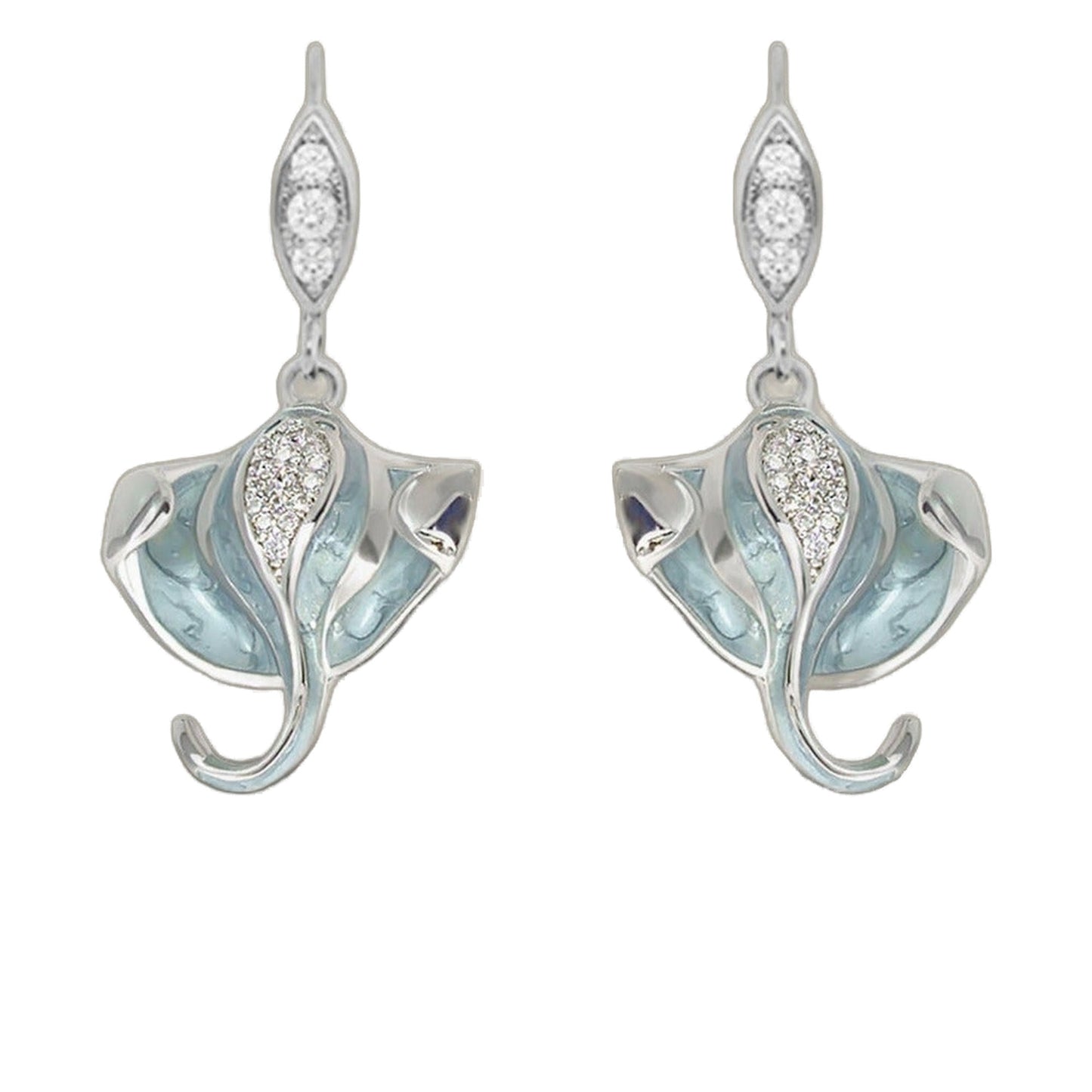 Eau Cubic Zirconia Stingray Earrings