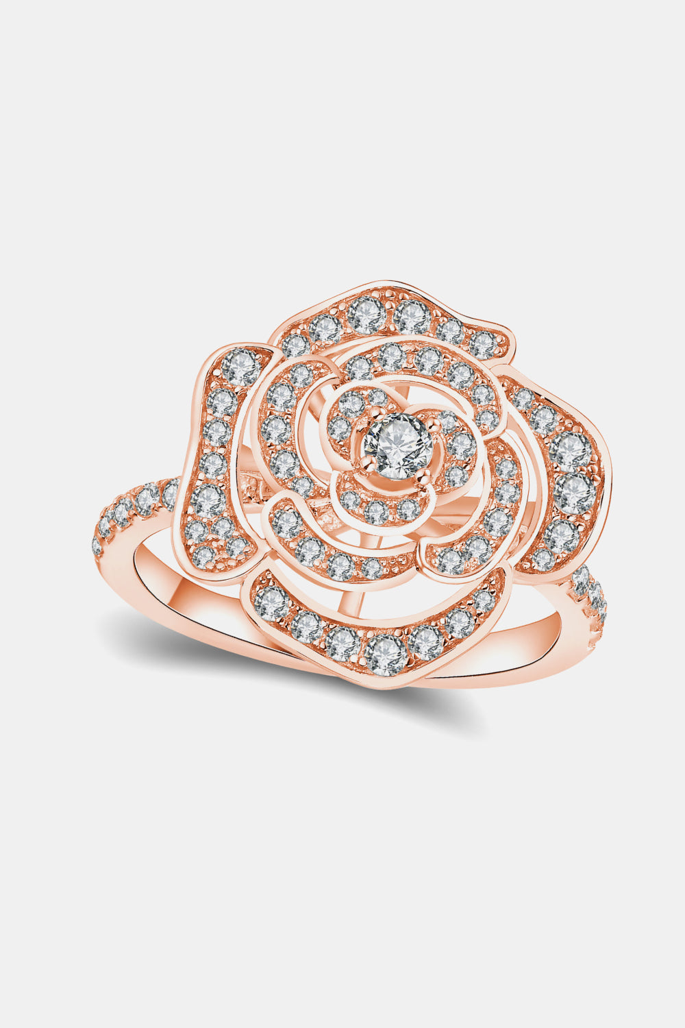 Sparkala™ Flower Shape Ring (Platinum, Yellow Gold or Rose Gold over Sterling Silver)