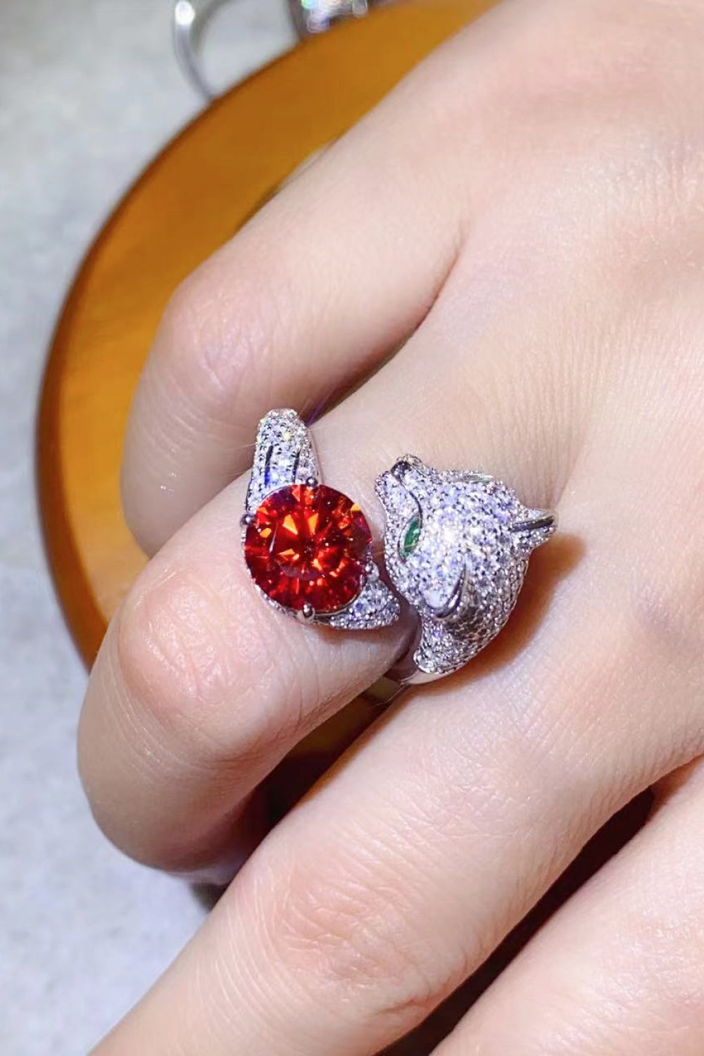 2 Carat Red Sparkala™ Adjustable Animal Ring