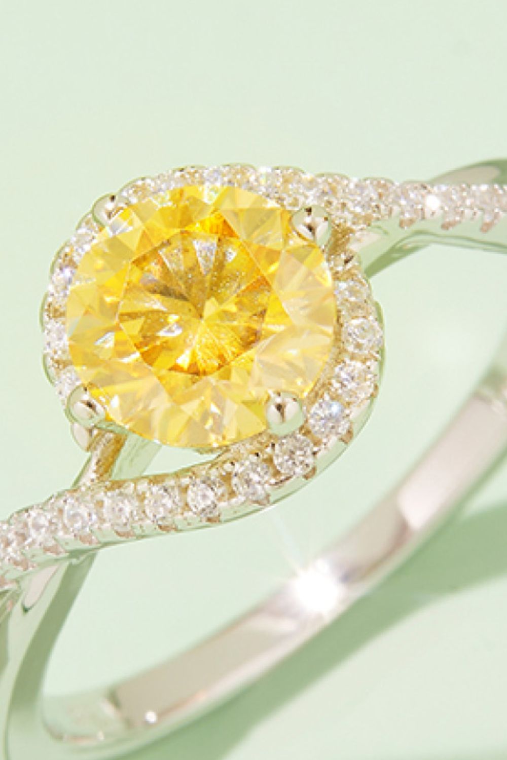 1 Carat Sparkala™ Contrast Platinum Over Pure Sterling Silver Ring (Yellow, Pink, or Blue)