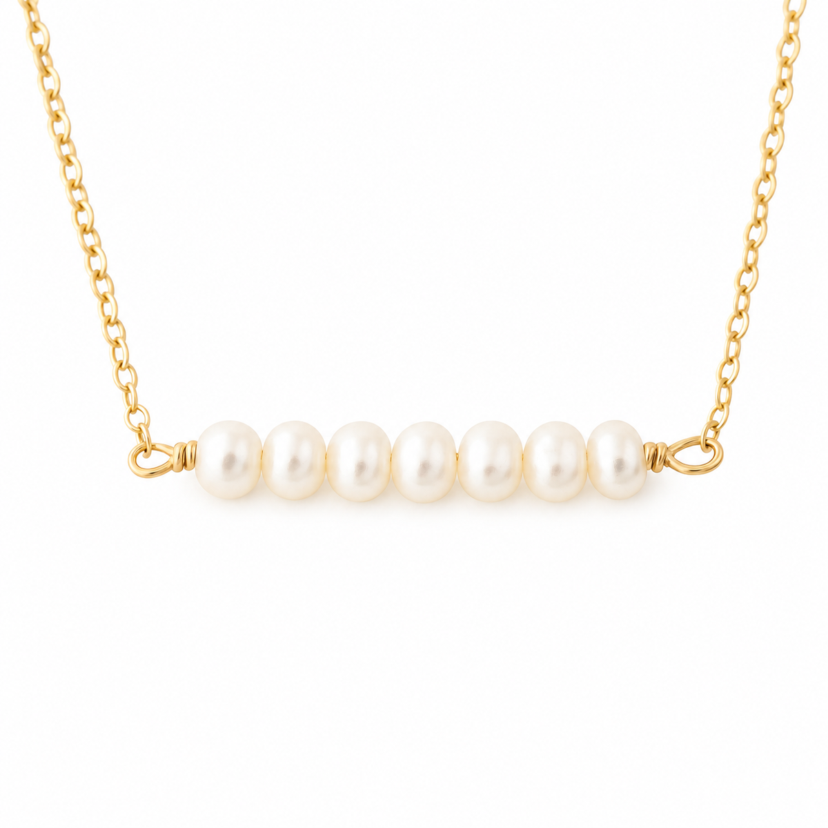 Freshwater Pearl Bar Necklace, 14k Gold Filled