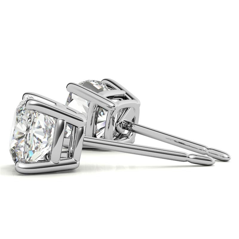 2.00 CTW Lab Created Moissanite Round Stud Earrings in Sterling Silver - 6mm Stones