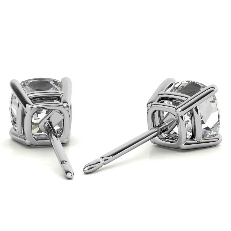 2.00 CTW Lab Created Moissanite Round Stud Earrings in Sterling Silver - 6mm Stones
