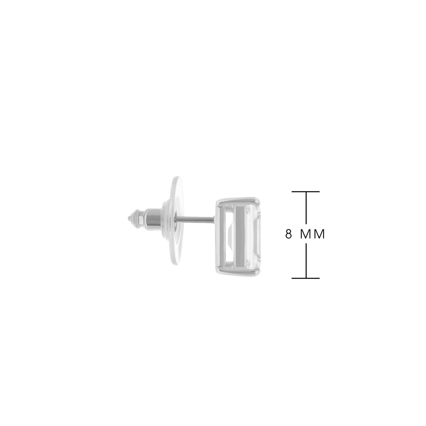 925 Emerald Cut Earrings 2 Ct