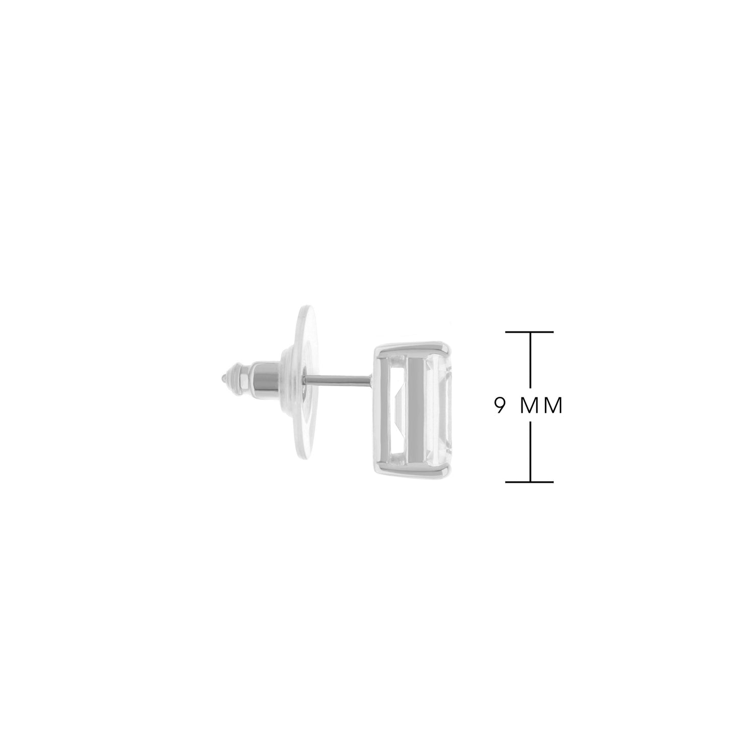 925 Emerald Cut Earrings 2.8 Ct