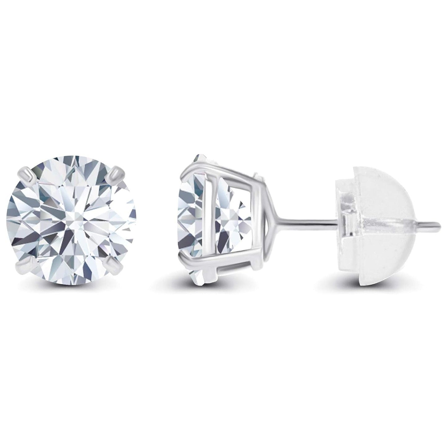 1.00 CTW Round Lab-Grown Diamond Stud Earrings in 14K White or Yellow Gold | G/VS-Clarity