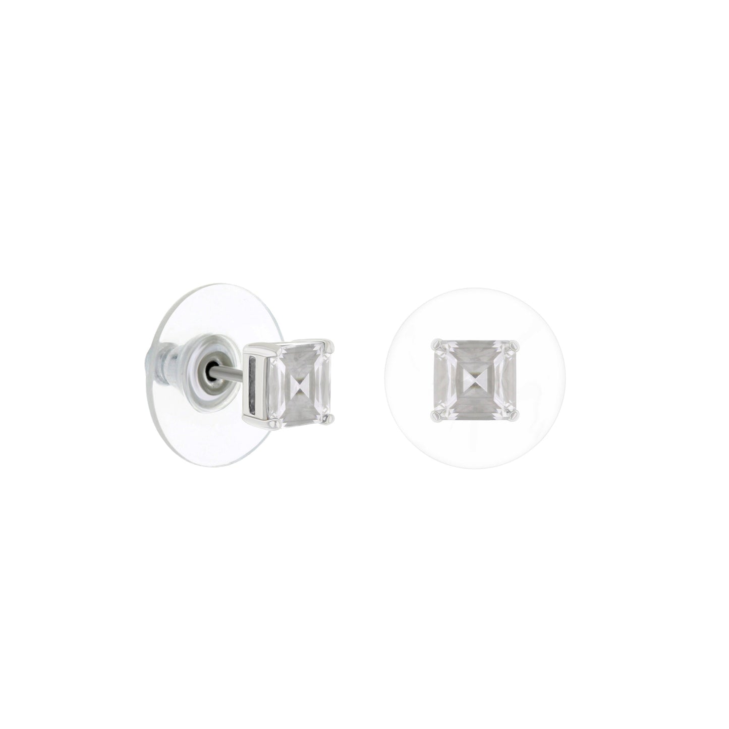 925 Princess Cut Earrings 0.8 Ct