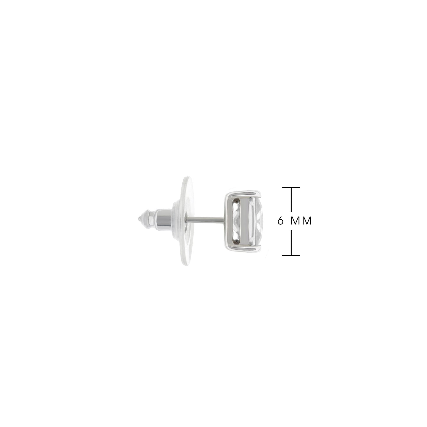 925 Princess Cut Earrings 0.8 Ct