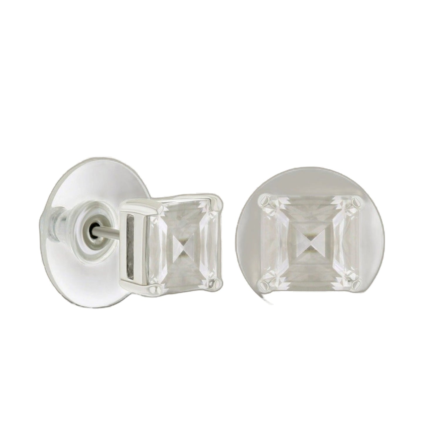 925 Princess Cut Earrings 2 Ct