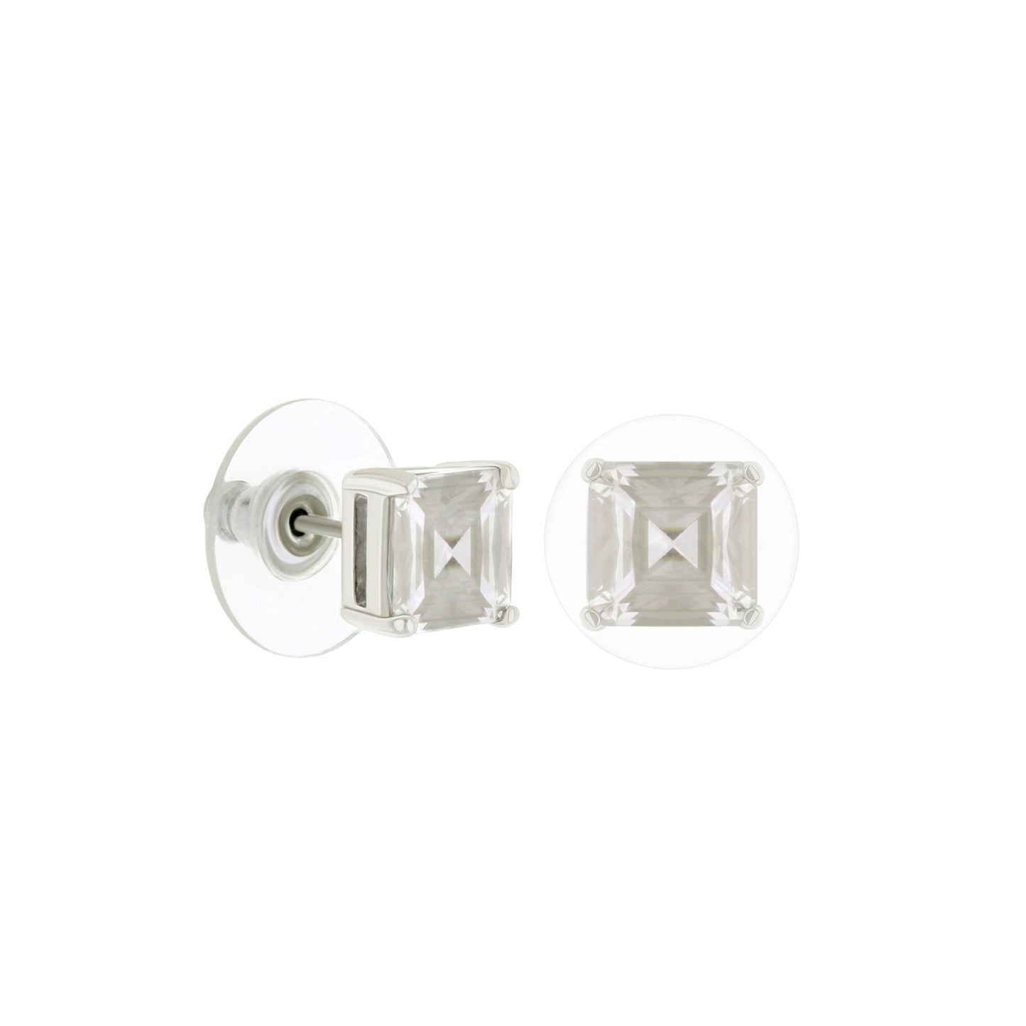925 Princess Cut Earrings 2 Ct