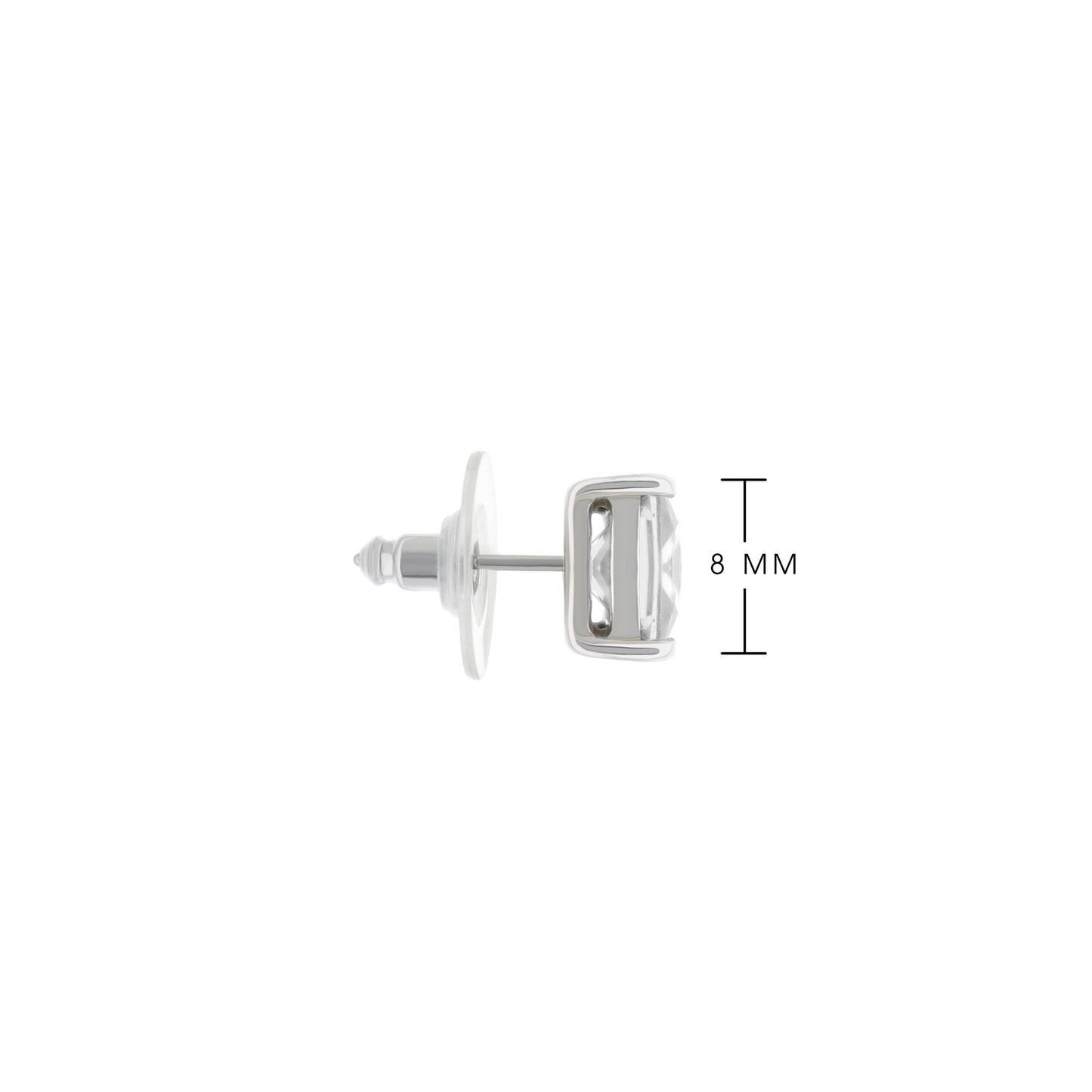 925 Princess Cut Earrings 2 Ct