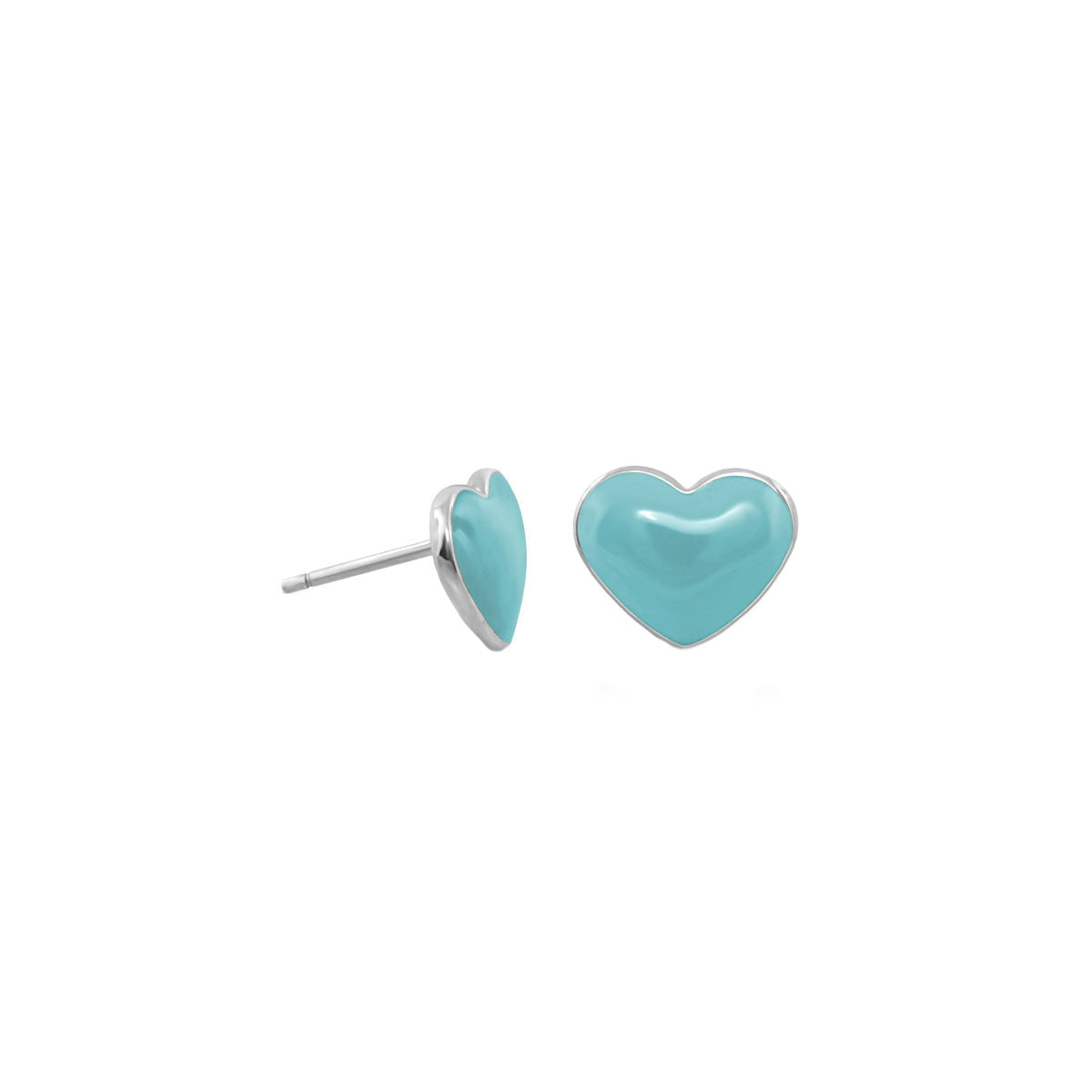 Enamel Heart Stud Earrings