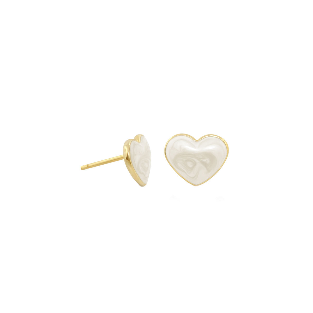 Enamel Heart Stud Earrings