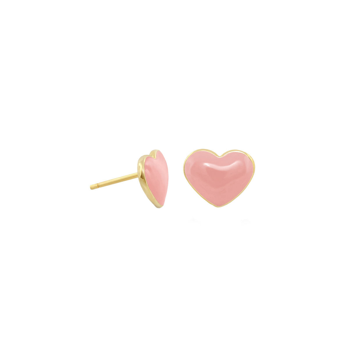 Enamel Heart Stud Earrings