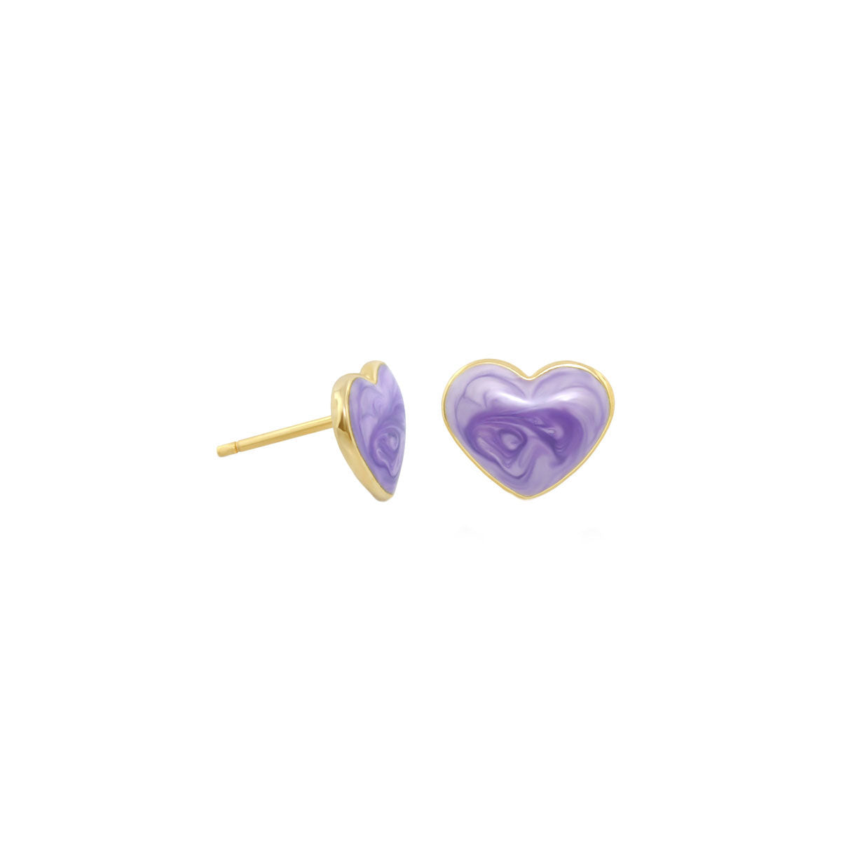 Enamel Heart Stud Earrings
