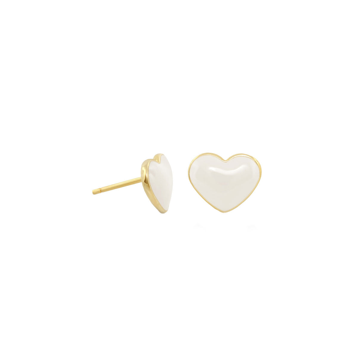 Enamel Heart Stud Earrings