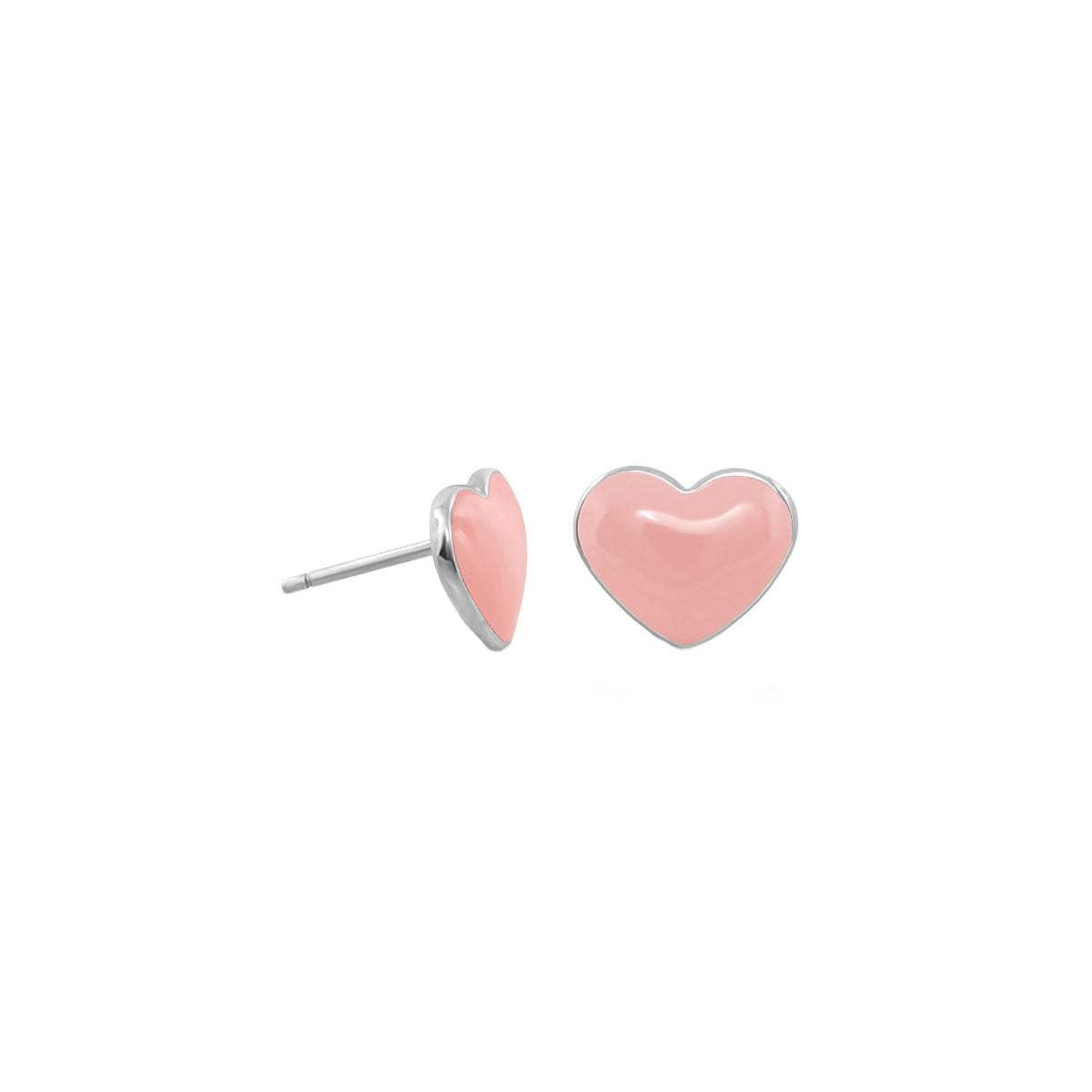 Enamel Heart Stud Earrings