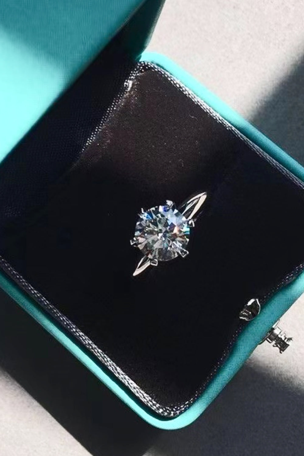Adored Platinum Over Pure Sterling Silver 3 Carat Brilliant Round Cut Sparkala™ 6-Prong Solitaire Ring