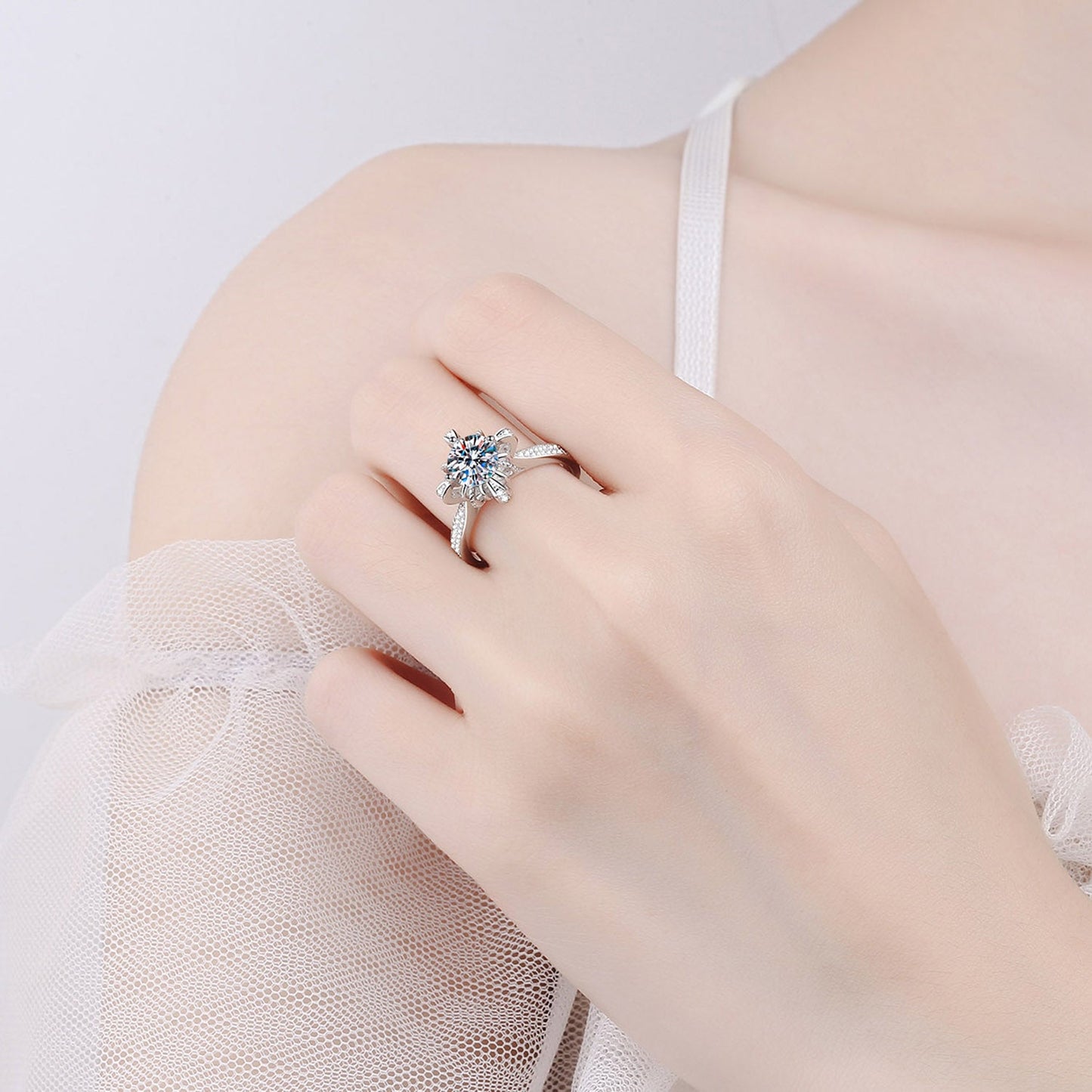 1 Carat Brilliant Round Cut Sparkala™ Pure Sterling Silver Ring