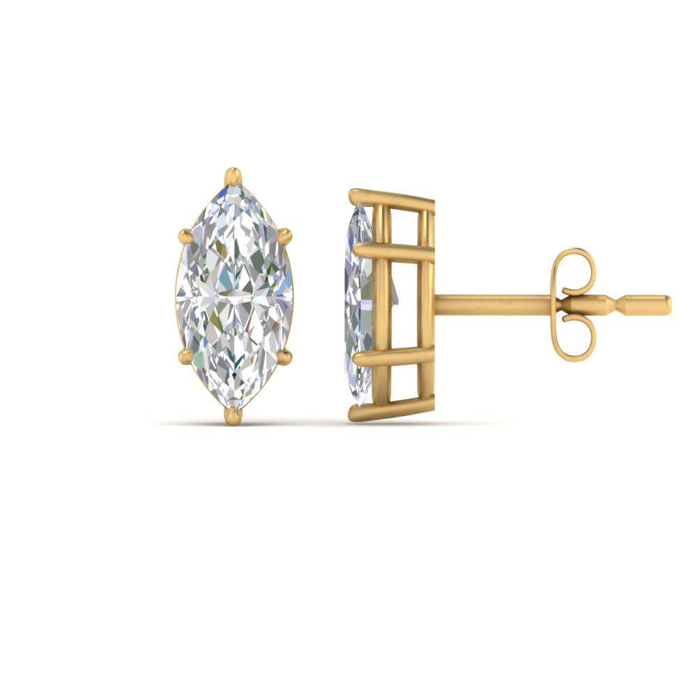 Marquise Diamond 6 Prong Stud Earrings