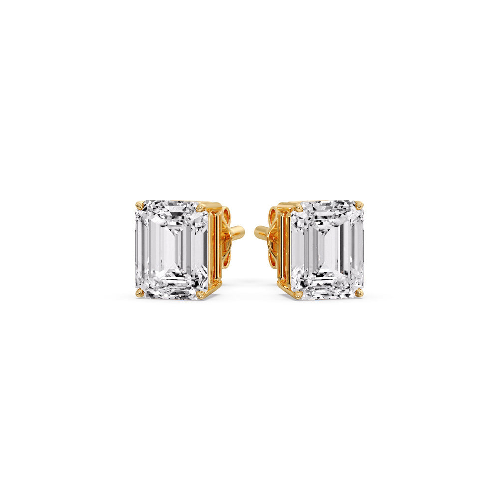 Emerald Cut Diamond Stud Earrings