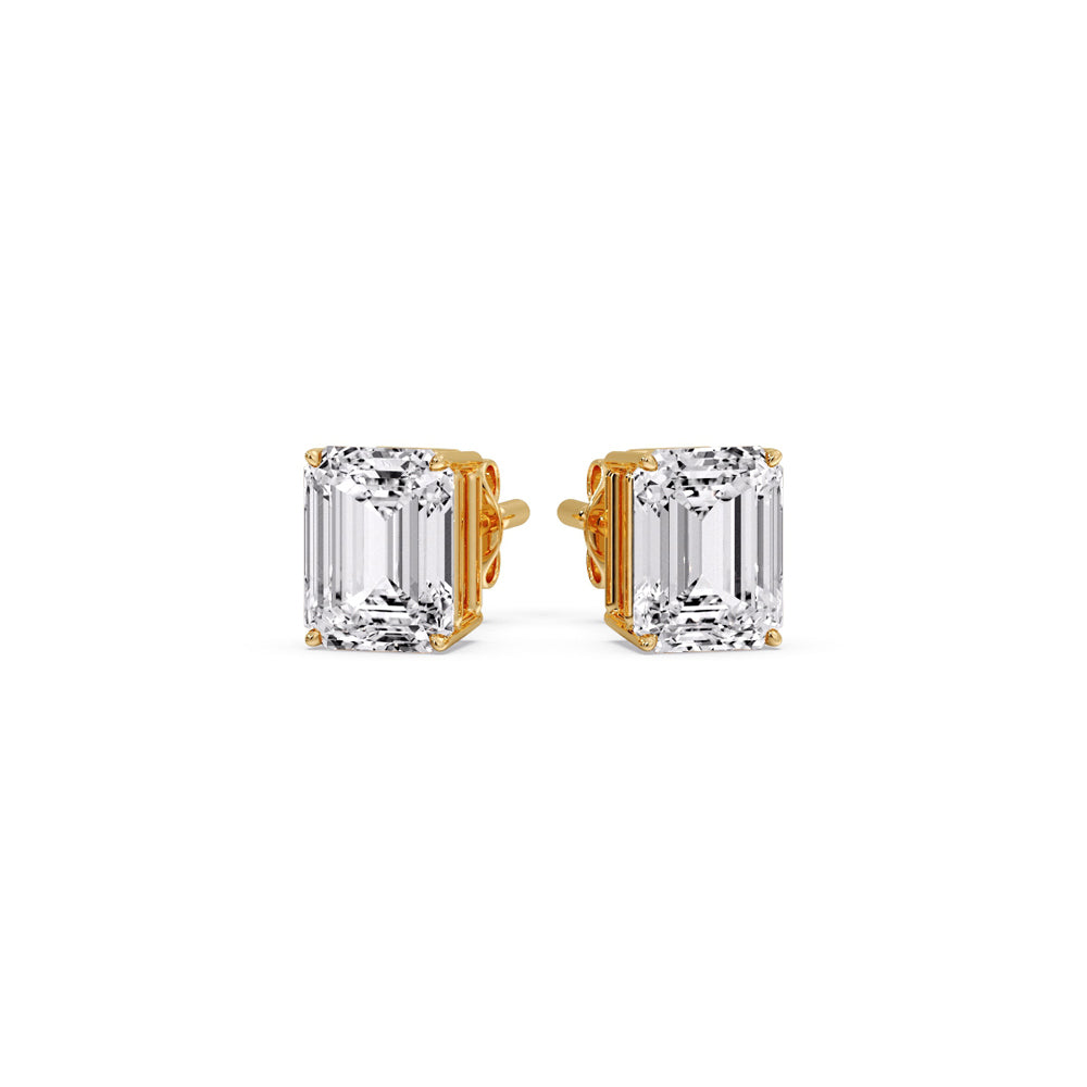 Emerald Cut Diamond Stud Earrings